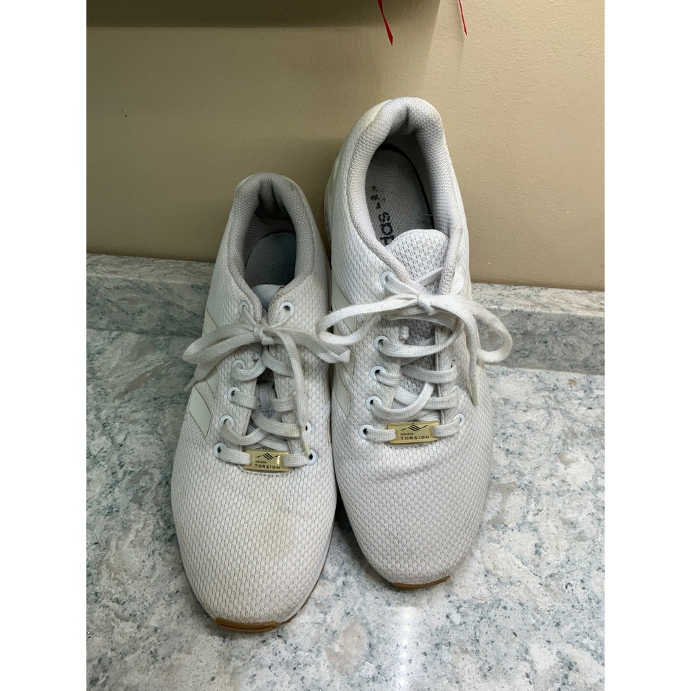 Adidas Sneakers ZX Flux Size‎ 9 White Gum Mesh Torsion Low Top EH3150 Men's